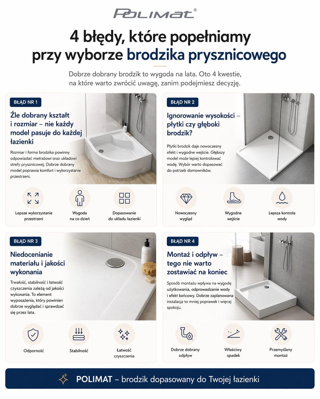 Źle dobrany brodzik to częsty problem – sprawdź, jak nie popełnić tego błędu