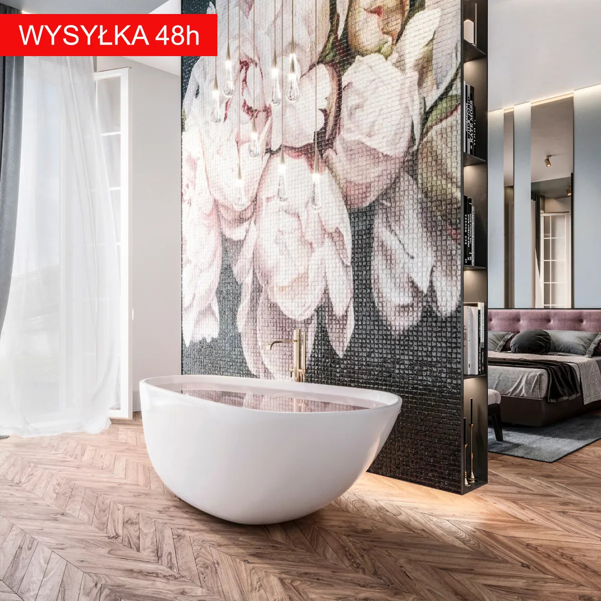 Wanna wolnostojąca SHILA 170 x 85 cm z chromowanym syfonem